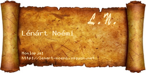 Lénárt Noémi névjegykártya